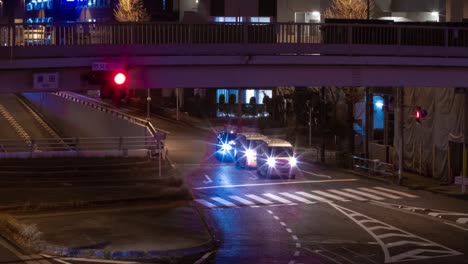 a night timelapse of the traffic jam at the city street in tokyo