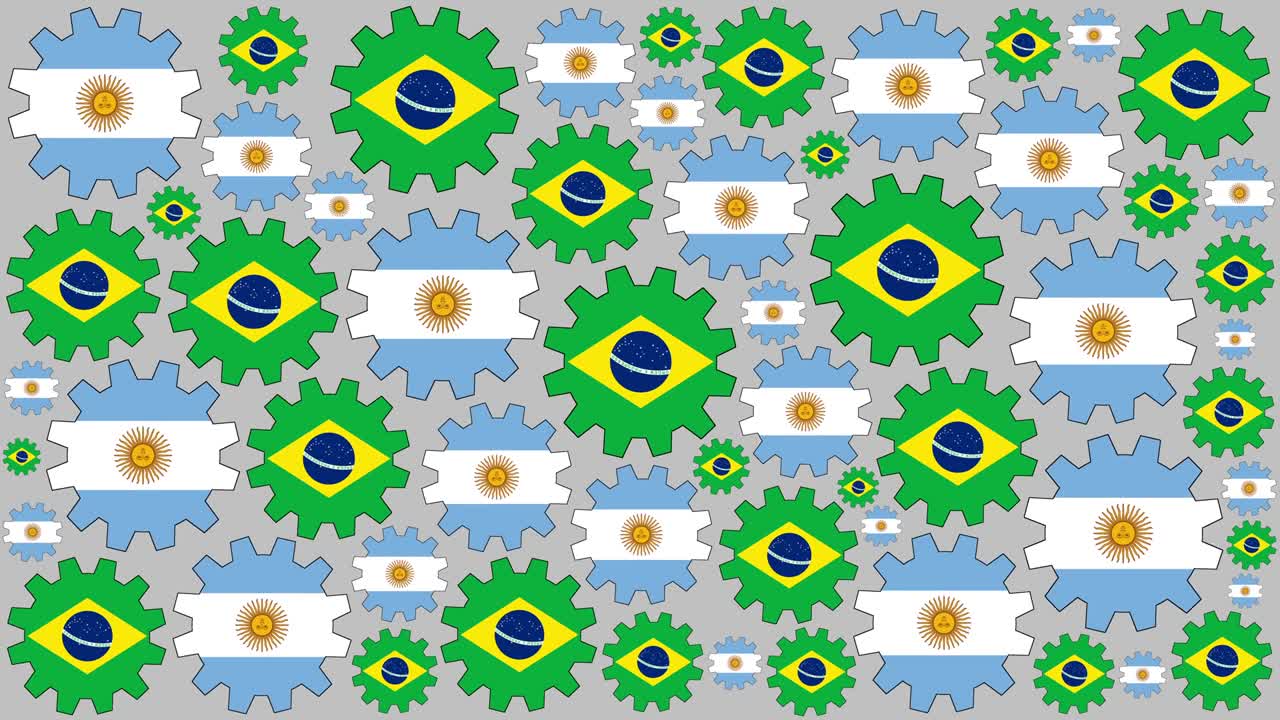 아르헨티나와 브라질 발 기어 회전 배경