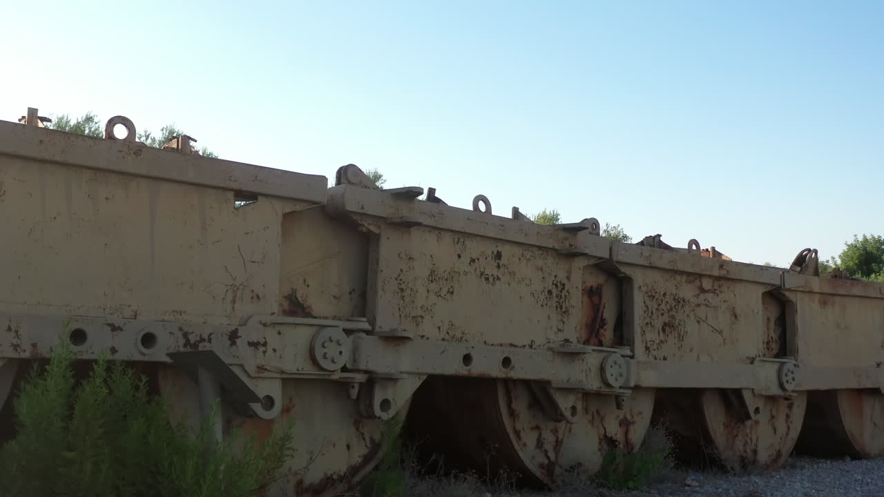 Armored Bridge Layer Vehicle, Latrun Israel Drone View