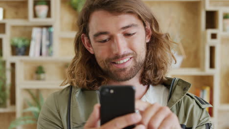 Technology,-typing-and-man-with-phone-in-modern