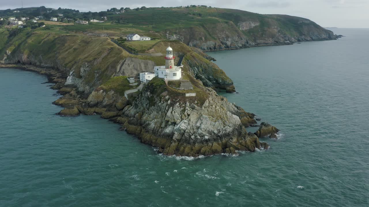 panorámica aérea, material de archivo 4k, faro baily
