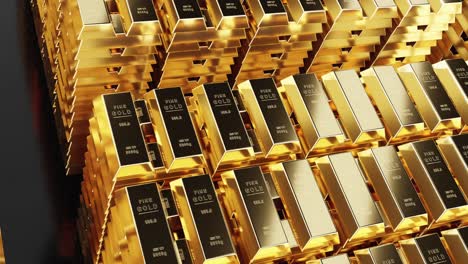 storage of gold. lots of gold bars. success and wealth concept.