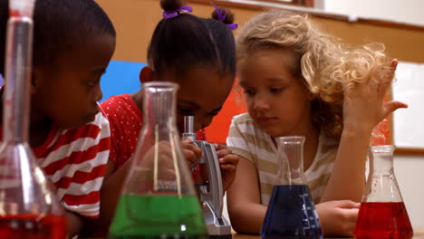 Cute-pupils-in-classroom-doing-chemistry