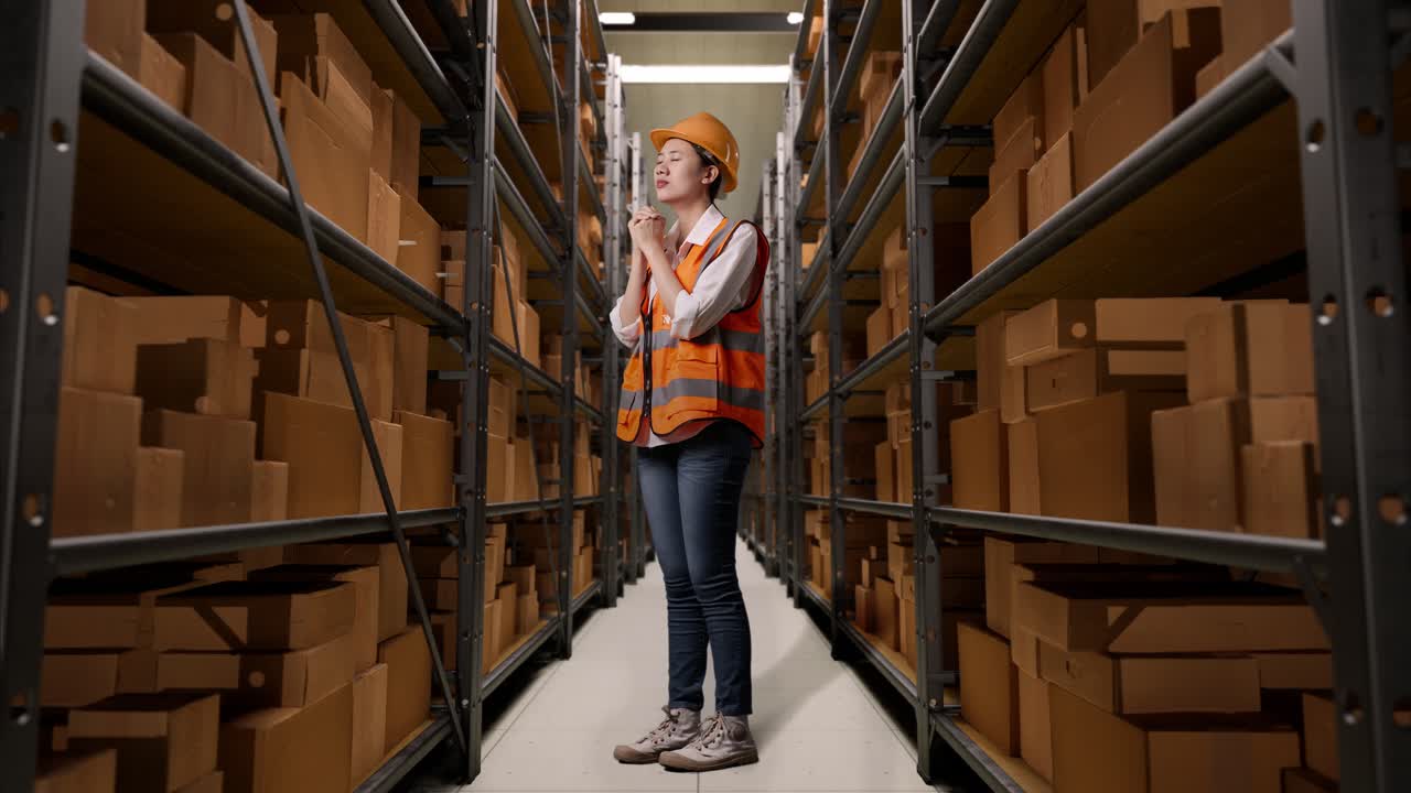 trabajador de almacén que se siente abrumado