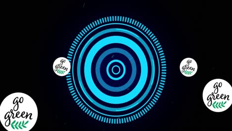 animación de texto verde con bombillas sobre escaneo de alcance en fondo negro