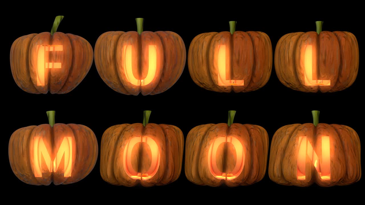 문자를 형성하는 조각된 호박 글자