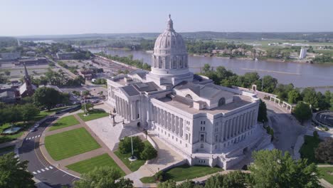 witness the elegance of the capitol dome and the scenic missouri river from a unique aerial perspective.