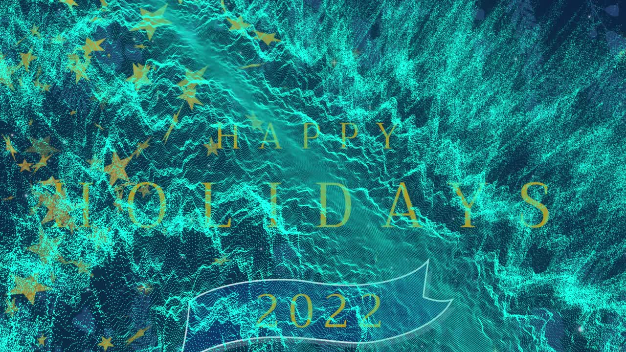 해상에서 행복한 휴일 텍스트의 애니메이션