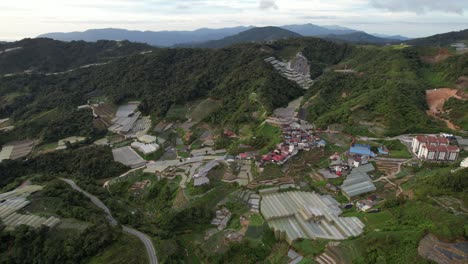 general landscape view of the brinchang district within the cameron highlands area of malaysia