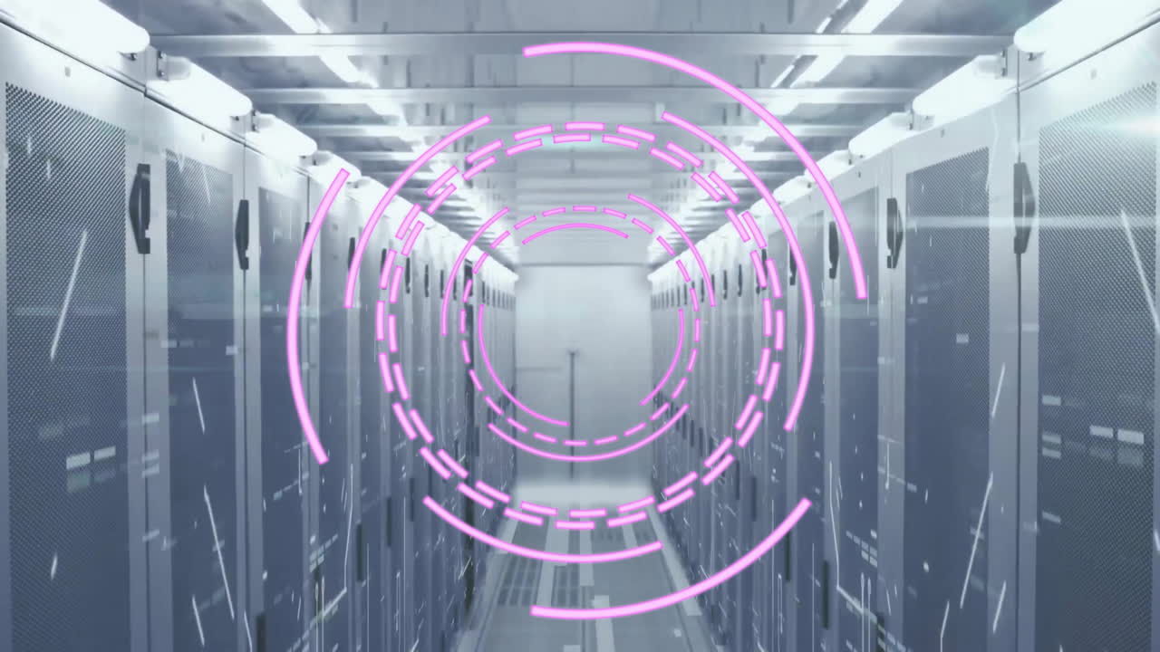 범위의 애니메이션과 컴퓨터 서버를 통한 데이터 처리