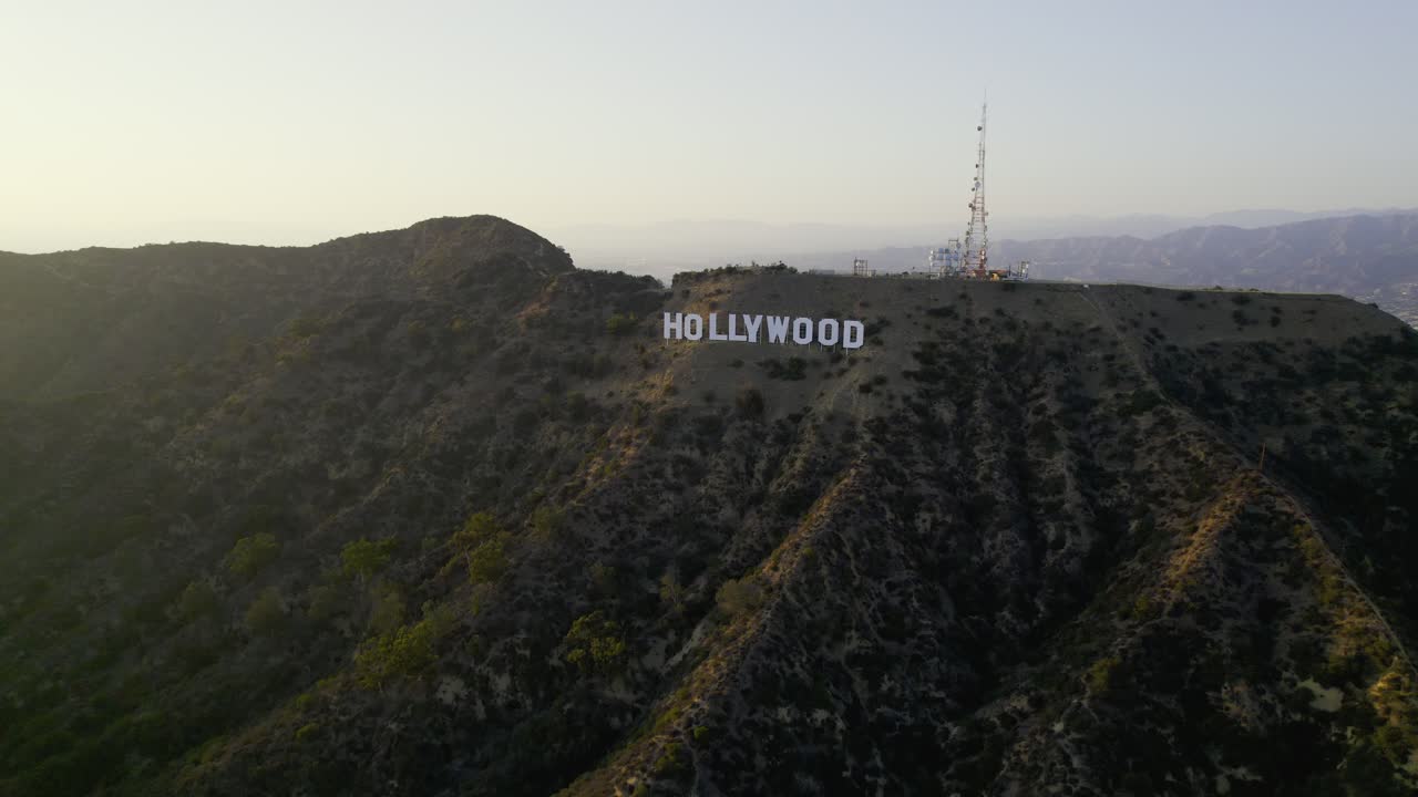 Aerial View of the Hollywood Sign in Los Angeles