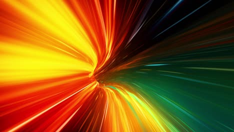 wormhole through time and space, warp through science fiction. abstract jump in space in hyperspace. flying through colorful multicolored data tunnel. seamless loop, 3d animation in 4k