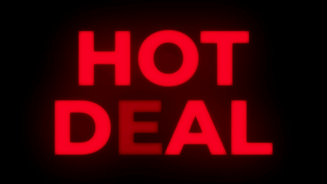 뜨거운 거래 텍스트 박이는 디스플레이 프로모션 루프