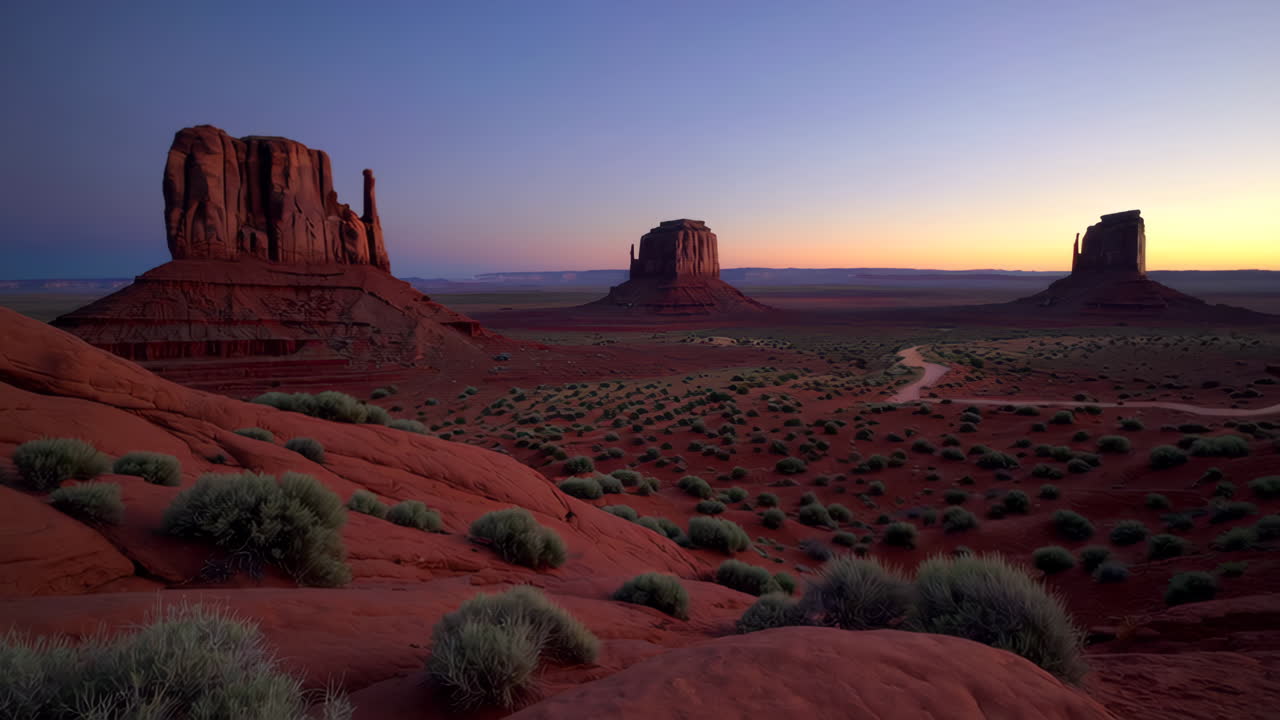 Iconic Monument Valley Desert Landscape at Twilight