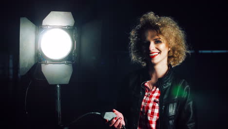 woman in a studio photoshoot