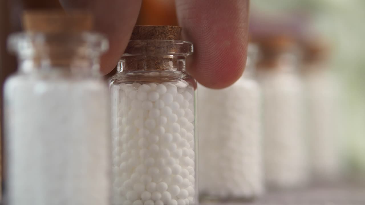 Homeopathic Medicine in Glass Bottles