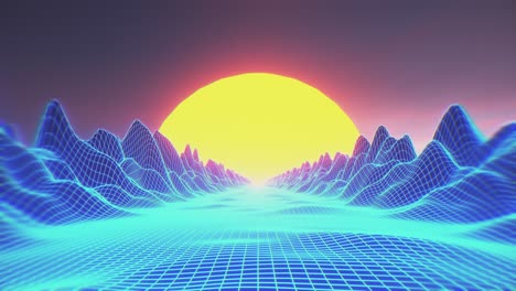 cyberpunk sunset landscape