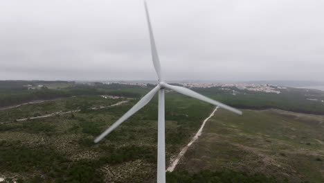 vista aérea de la turbina eólica