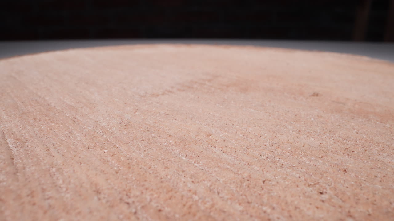 검은색 배경 에 있는 버크 나무 의 평평 한 자루 로 잘라낸 매크로 뷰