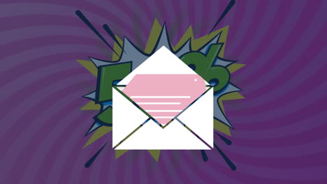 animation of envelope icon and 50 percent text