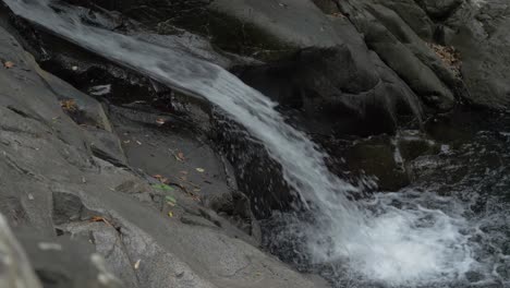 Cougal-Cascade---Pristine-Water-Running-Down-On-Swimming-Hole---Mount-Cougal-Waterfall---Gold-Coast,-QLD,-Australia