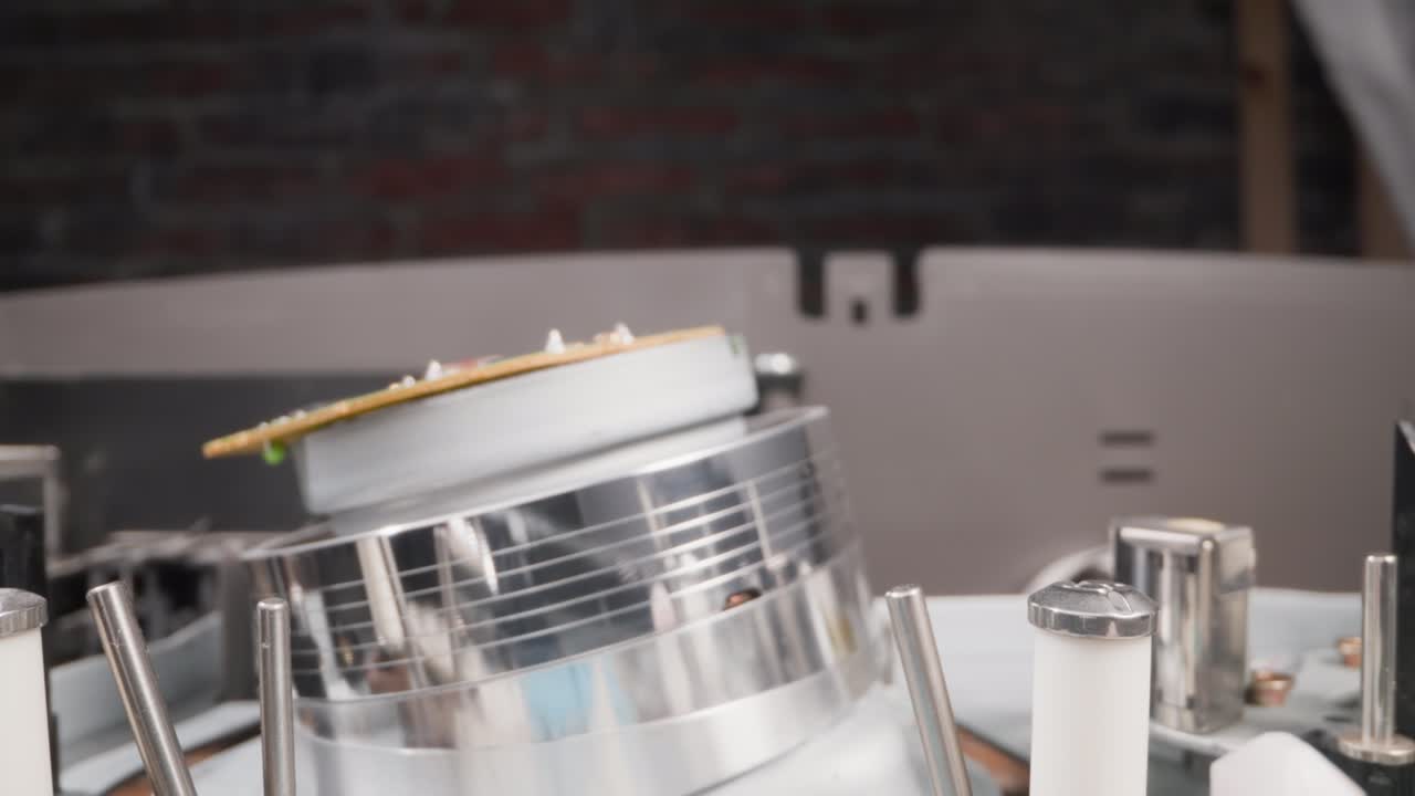 cabeza de grabadora de videocasseta y detalles en la vista macro del estudio