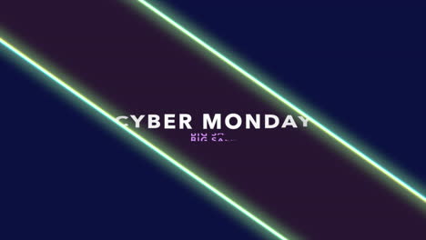 Cyber-Monday-Text-Mit-Neonlinien-Auf-Schwarzem-Farbverlauf