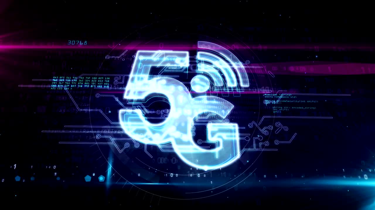 simbolo di comunicazione mobile 5g abstract loopable