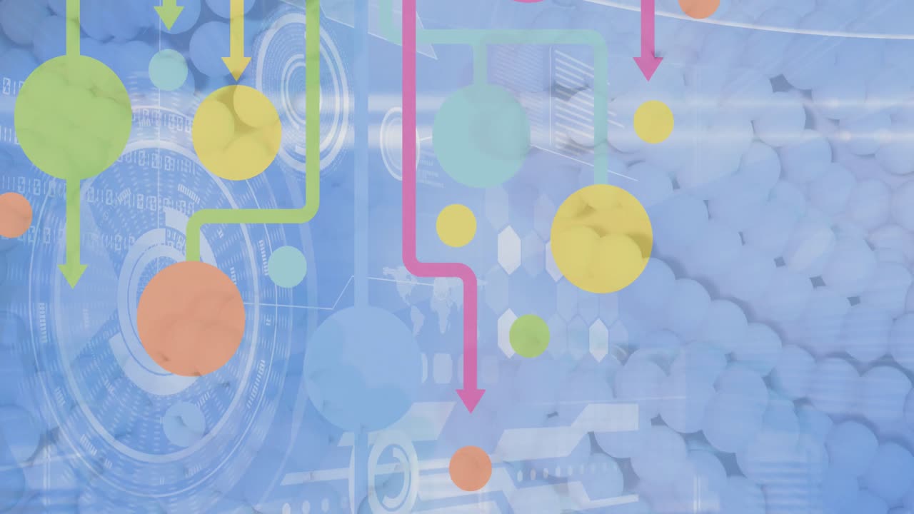 연결 네트워크의 애니메이션 , 데이터 처리 및 3d  ⁇ 색 배경 위에 스캔 범위