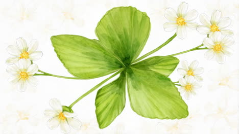 botanical illustration of white flowers and green leaves