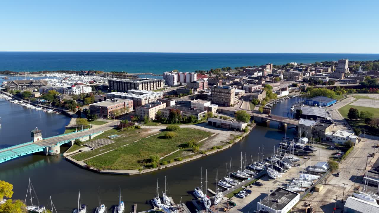 vista aérea de gran altura de Racine, Wisconsin
