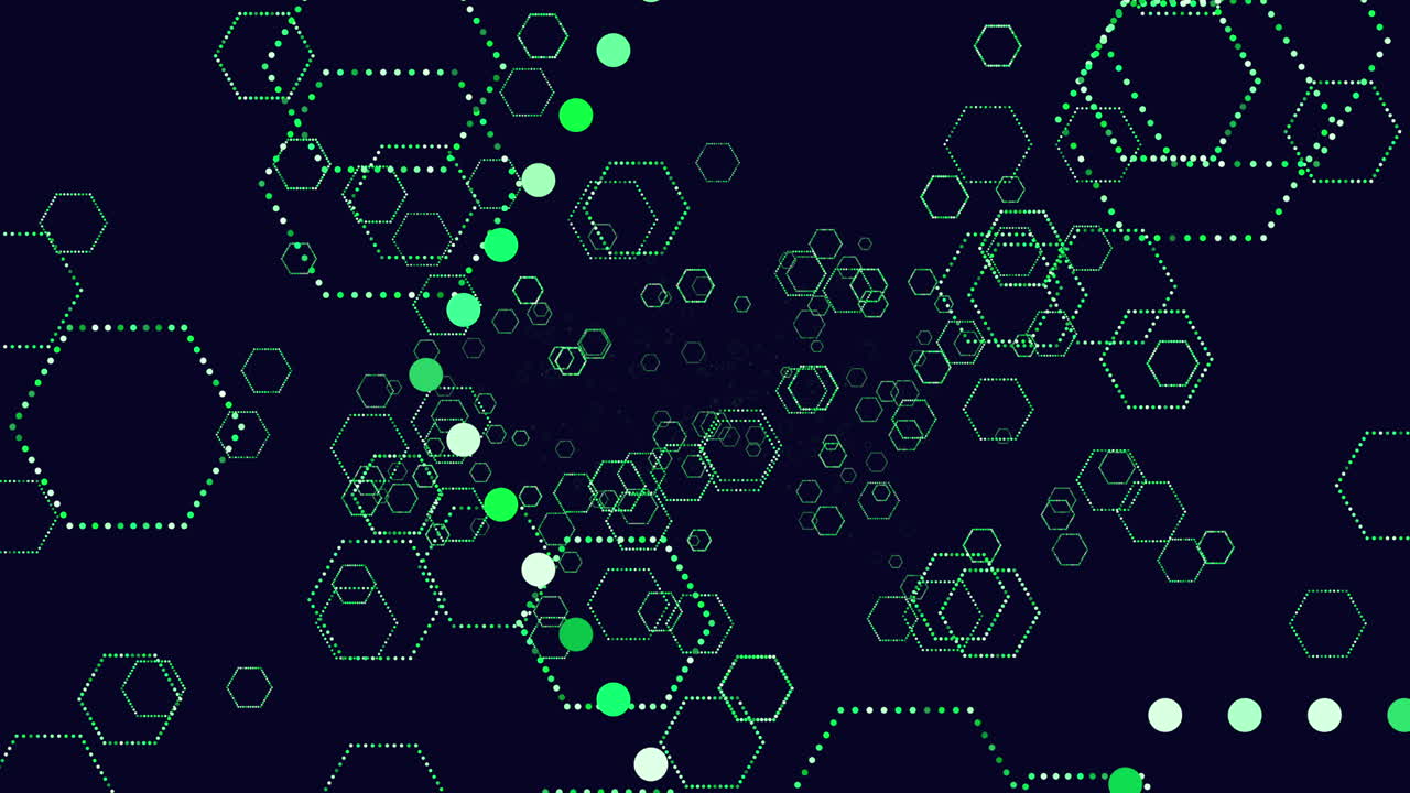 An intricate hexagon pattern grid comprising smaller hexagons in alternating colors. The arrangement displays a visually appealing and repetitive design