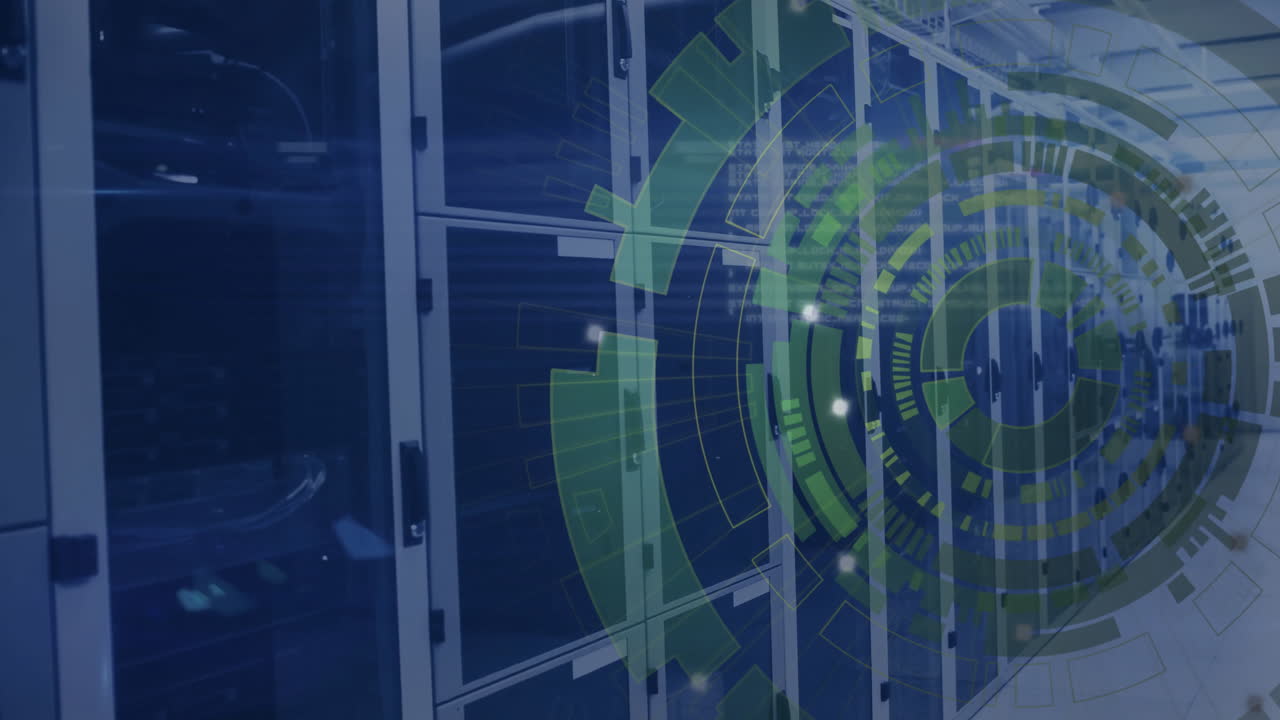 범위의 애니메이션과 컴퓨터 서버를 통한 데이터 처리