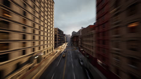 aerial hyperlapse view above traffic of big city