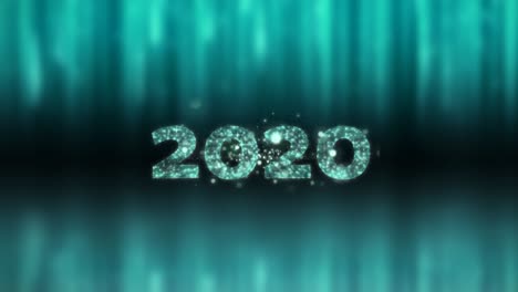 2020 written over green background