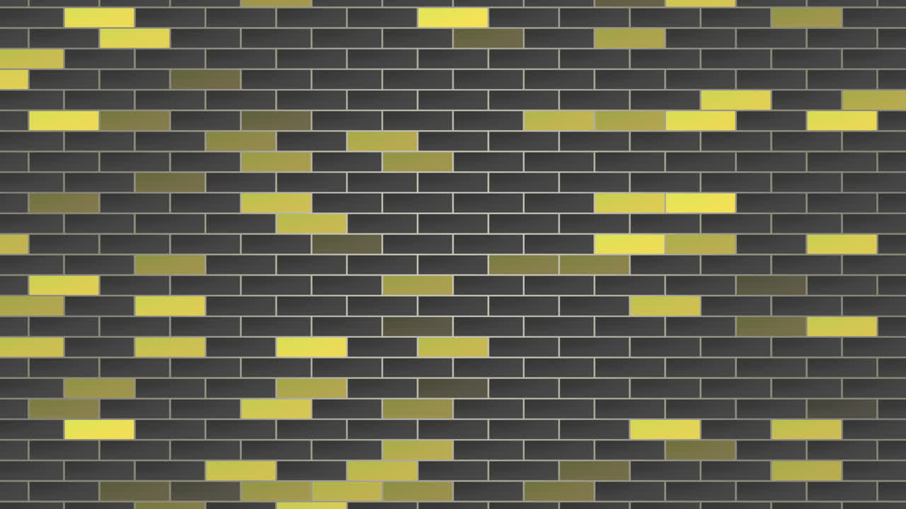 검정색과 노란색 벽돌 벽