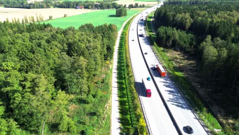 aerial view of famous german autobahn, 4k