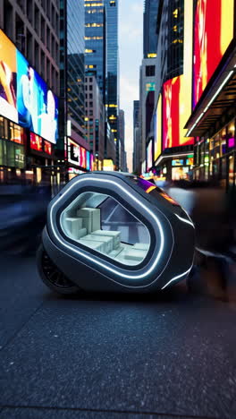 autonomous delivery robot in times square