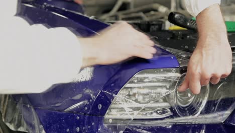 applying paint protection film to a car's headlights