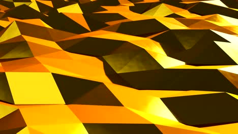 animación de fondo cristalino triangular de oro abstracto. bucle sin costuras