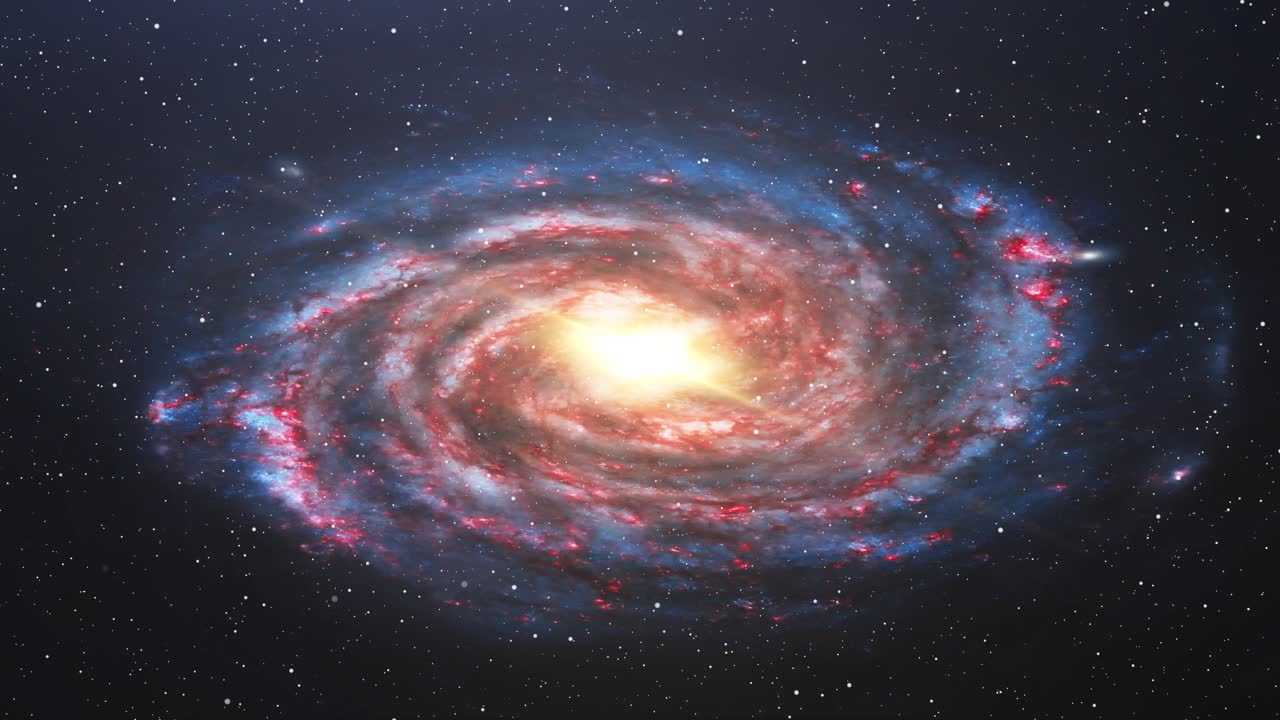 galaxia masiva de 4k con brazos espirales brillantes