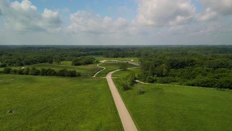 Aerial-view-of-Darby-Creek-Metro-Park,-Ohio