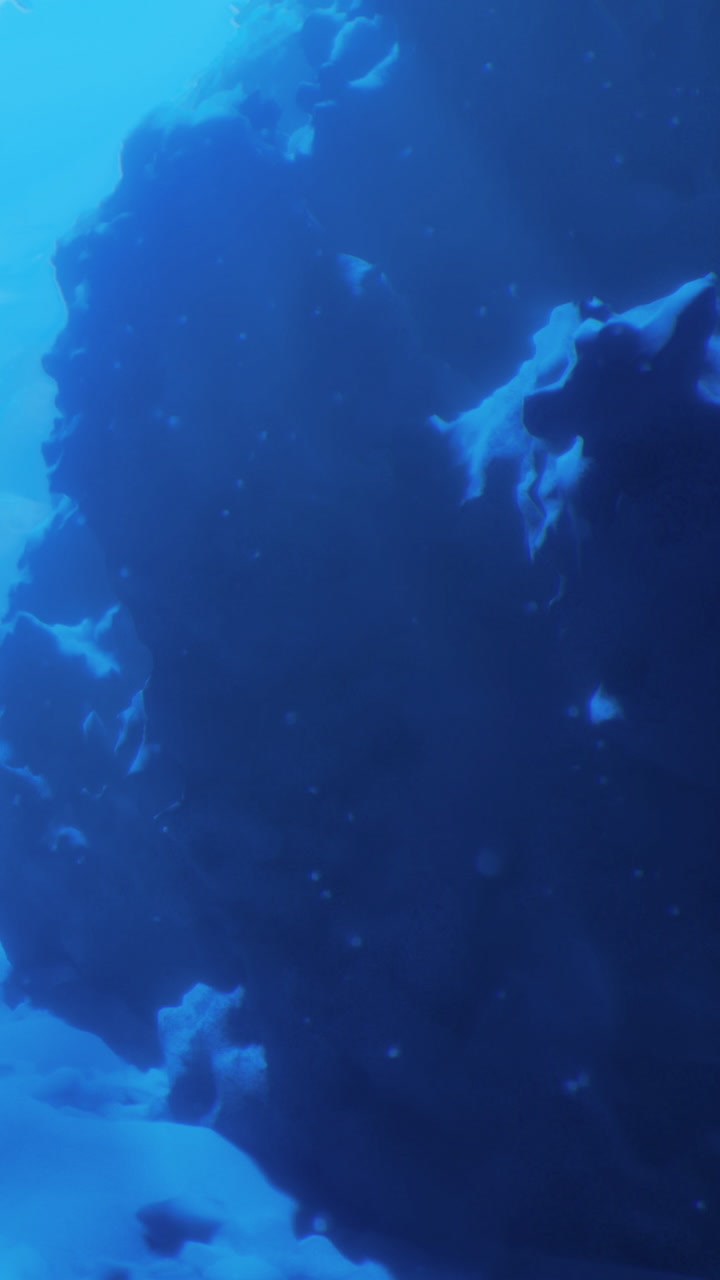 Diving into the oceans depths near a hidden rock formation