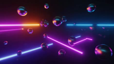 abstract neon spheres