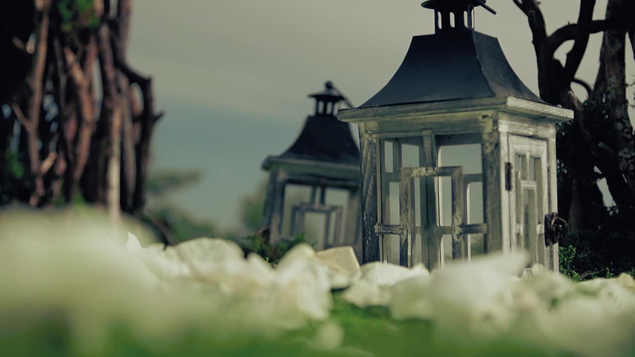 축제를 위해 준비된 아름다운 풍경 작은 집들