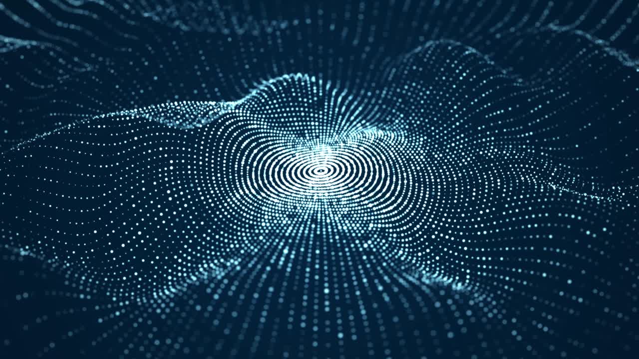 el fondo futurista abstracto. la visualización de grandes datos. la onda dinámica de las partículas. la representación 3d.