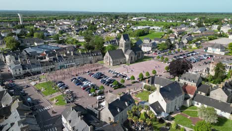 sainte mere eglise normandy france panning drone,aerial