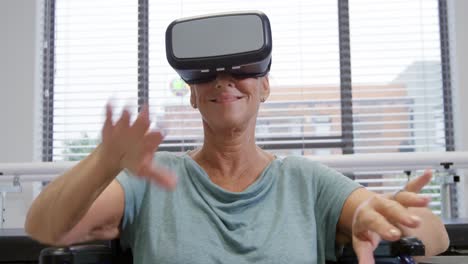 female hospital patient using vr