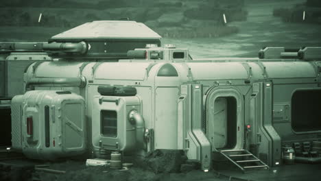 estación espacial futurista en un planeta alienígena desolado