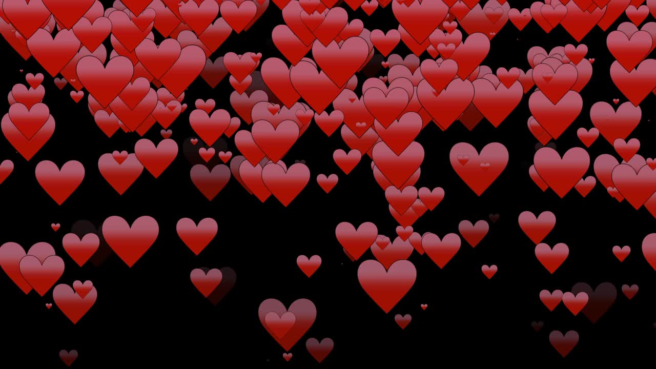 움직이는 심장이 있는 검은 바탕